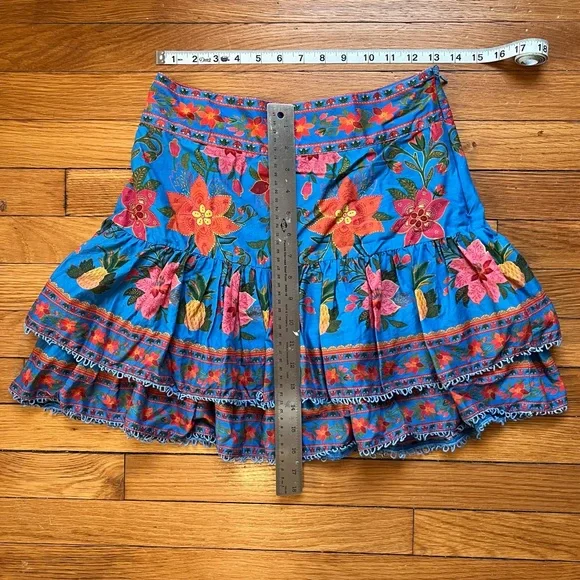 Farm Rio Blue Floral Mini Skirt - Picture 3 of 3